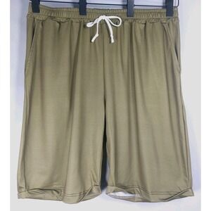 Pixie Lady Shorts Womens 2XL  Olive Green Elastic Waist Pockets Comfortable Poly